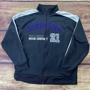 Vtg Southpole Track Jacket Size XL Zip Up Casual Urban Embroidered 21 Y2K